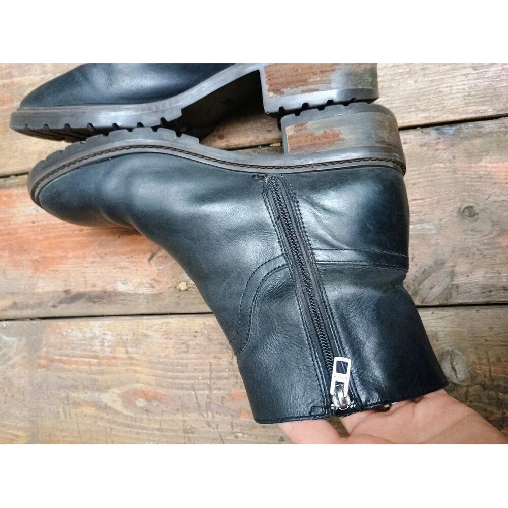 Coach Georgetta Black Ankle Boots Turn Lock Detail Sz 8.5 B